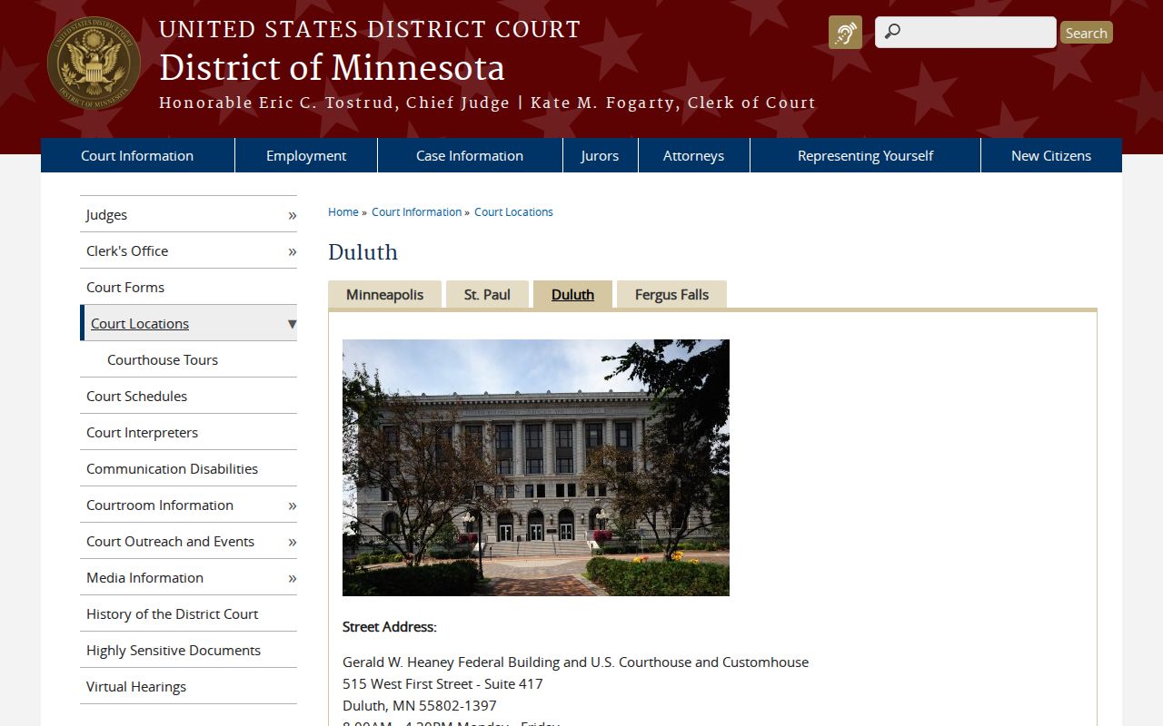 Mahnomen County arrest warrant records and the nearest federal courthouse in Duluth